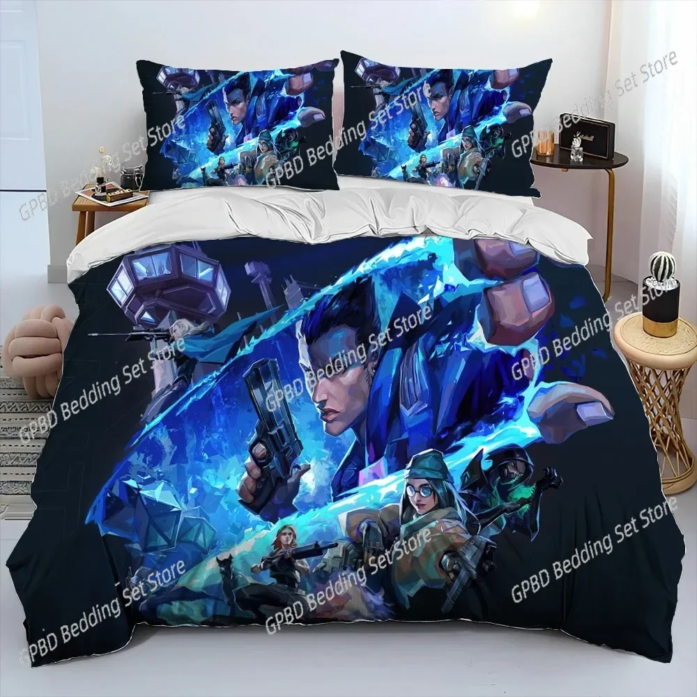 VALORANT Game Gamer Cartoon 3D Bedding Set Duvet Cover Pillowcases Single Twin Full Queen King Size Home Decor Quilt Boys Gift