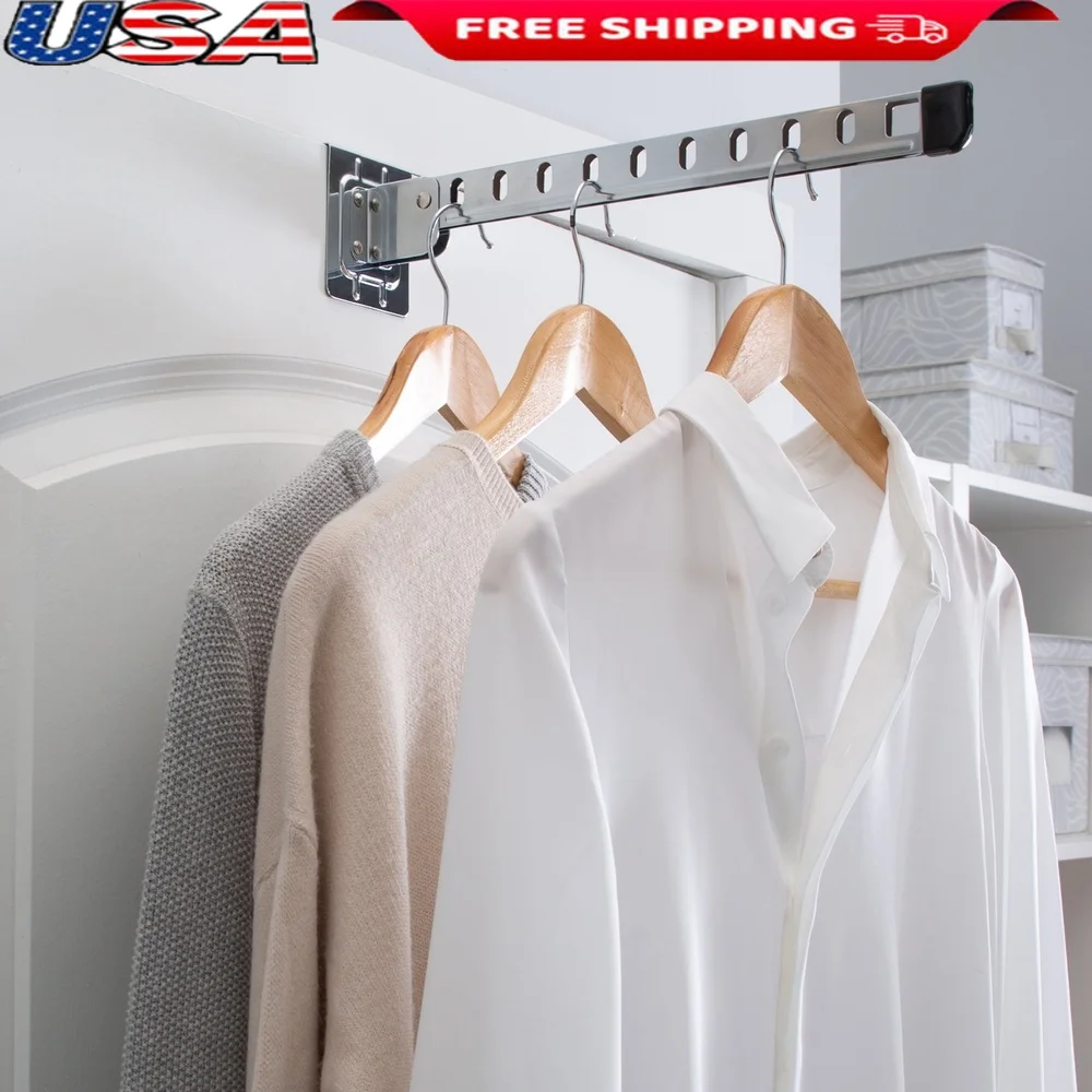 

Over The Door Fold Down Hanger Clothes Drying Rack Organizer Space Saving Wrinkle Free Hanging Storage Solution 10 Hanger Holes