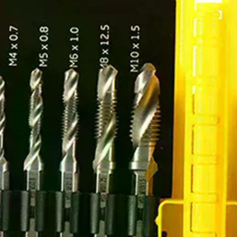 

13PCS Taps Drill Bits Metric Tap Compound Drill Metric Taps 3-in-1 Tool For Drilling Threading And Reaming - High Speed ​​Steel