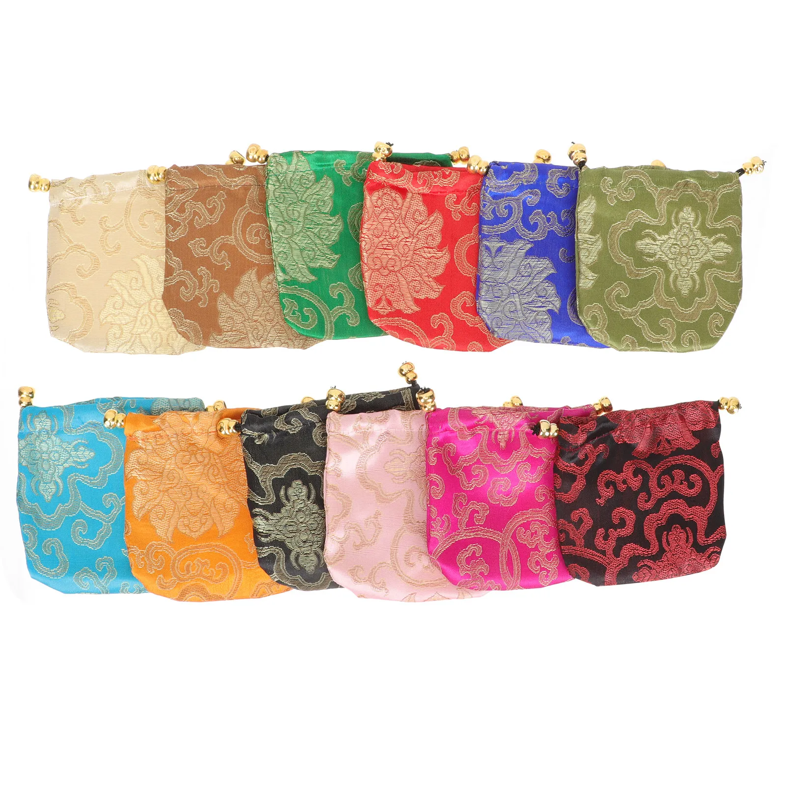 24Pcs Exquisite Bright Color Jewelry Drawstring Pouches Large Capacity Portable Storage Bags for Makeup Toiletries Food Vintage