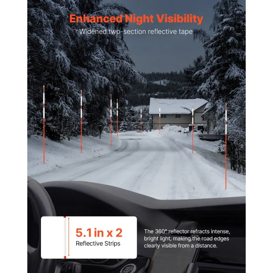 20 قطعة من علامات الممر العاكسة 5 16 ضياء 58 في عاكسات أوتاد الثلج باللون البرتقالي #3