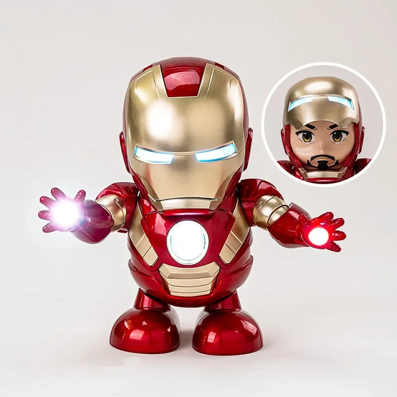 Q version Iron Man MK3 Tony Stark Model Action Figure dance toys Birthday gift for children