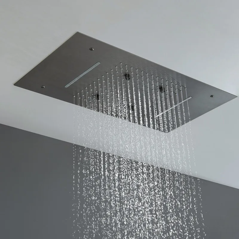2026 New Arrival Smart Home Wall Mounted Brushed Stainless Steel Rain Shower Head 4-Function Shower Mixer Set for Kitchen