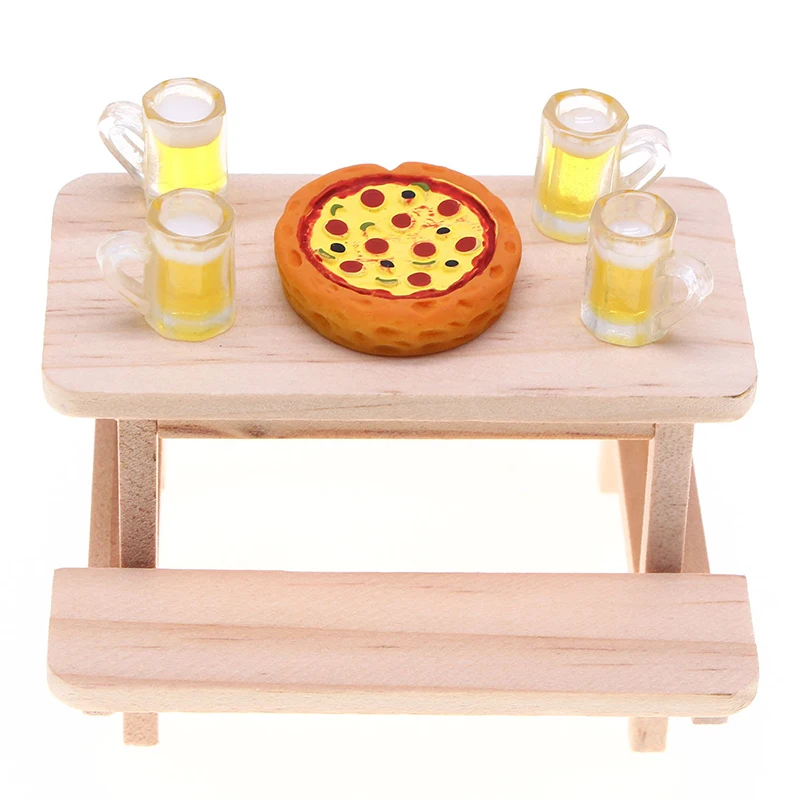 Mini Silla de mesa de madera de simulación en miniatura para casa de muñecas, muebles de una pieza, modelo de juguetes, accesorios de decoración, 1Pc