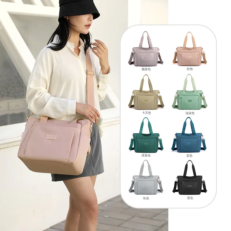 

Новая женская универсальная ручная сумка-тоут из ткани Оксфорд большой емкости, женская короткая дорожная сумка через плечо