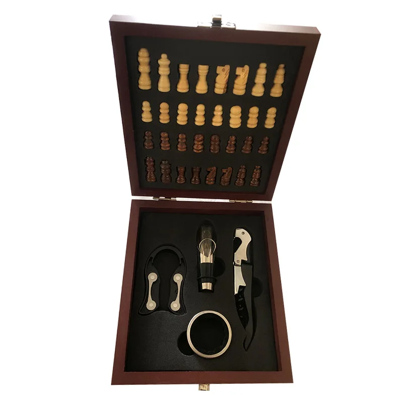 

Элегантный набор открывалки для вина из нескольких инструментов в бамбуковом футляре, высококачественный набор штопов из нержавеющей стали, идеальное новоселье/юбилей Gi