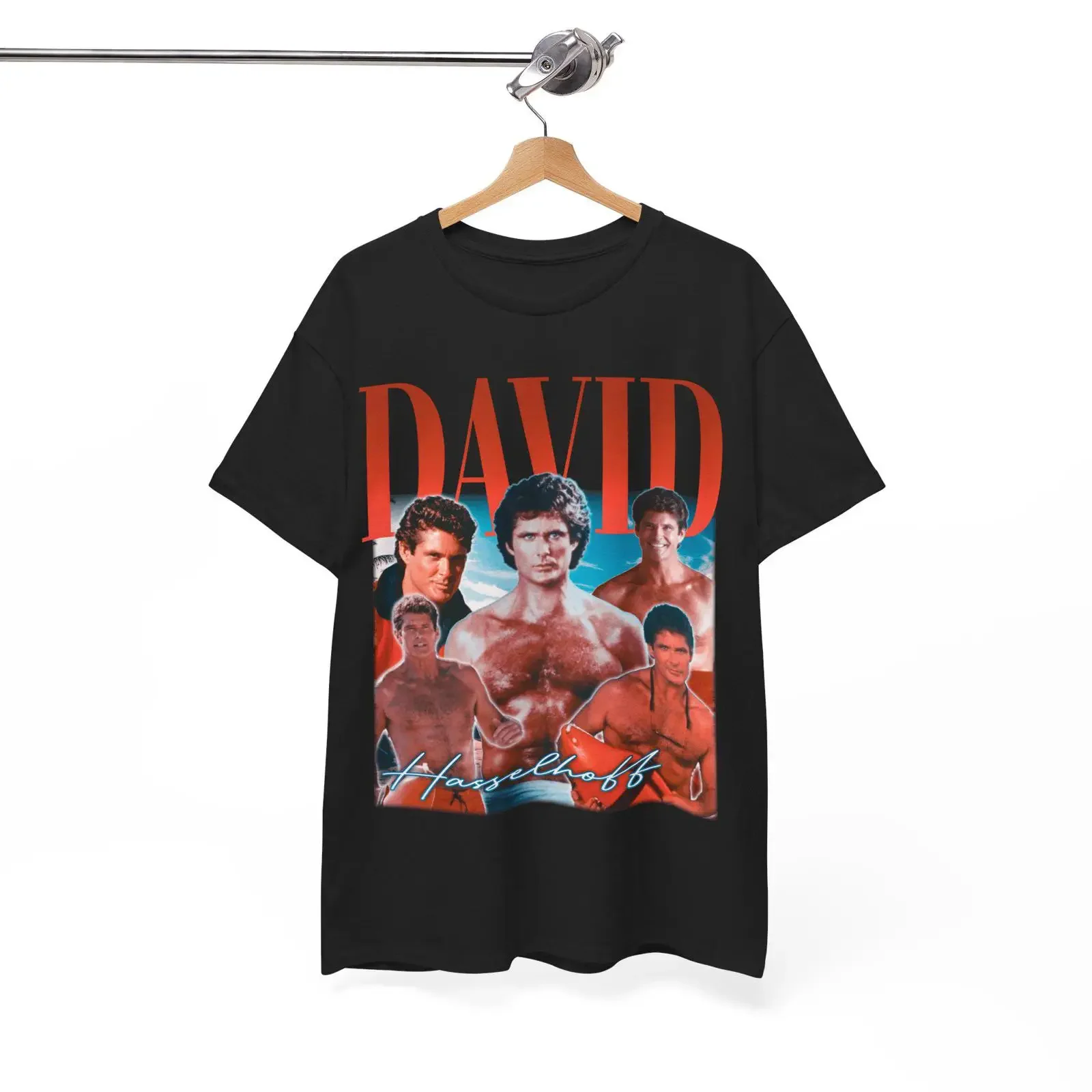 90s Vintage David Hasselhoff Baywatch Bootleg T Shirt Retro The Hoff Casual Fans  vintage Washed Comfortable streetwear