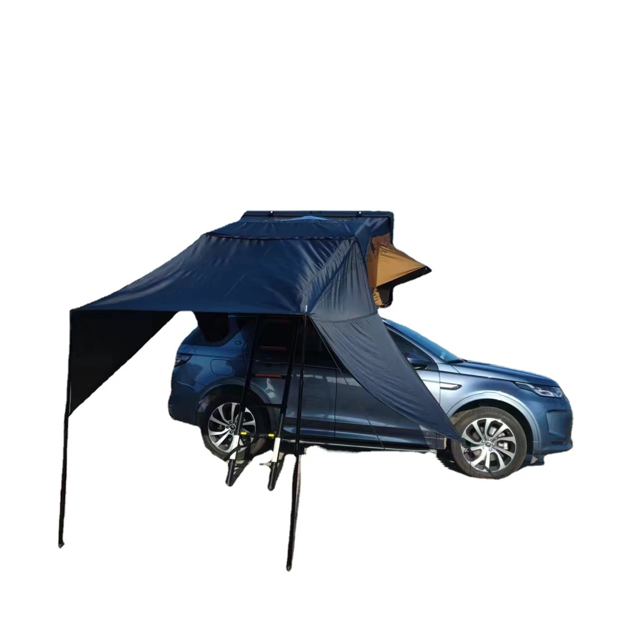 Custom Outdoor Camping Aluminum 4 Person Top Roof Tent Triangle Car Rooftop Tent Clamshell Black Gray Hard Shell Roof Top Tent