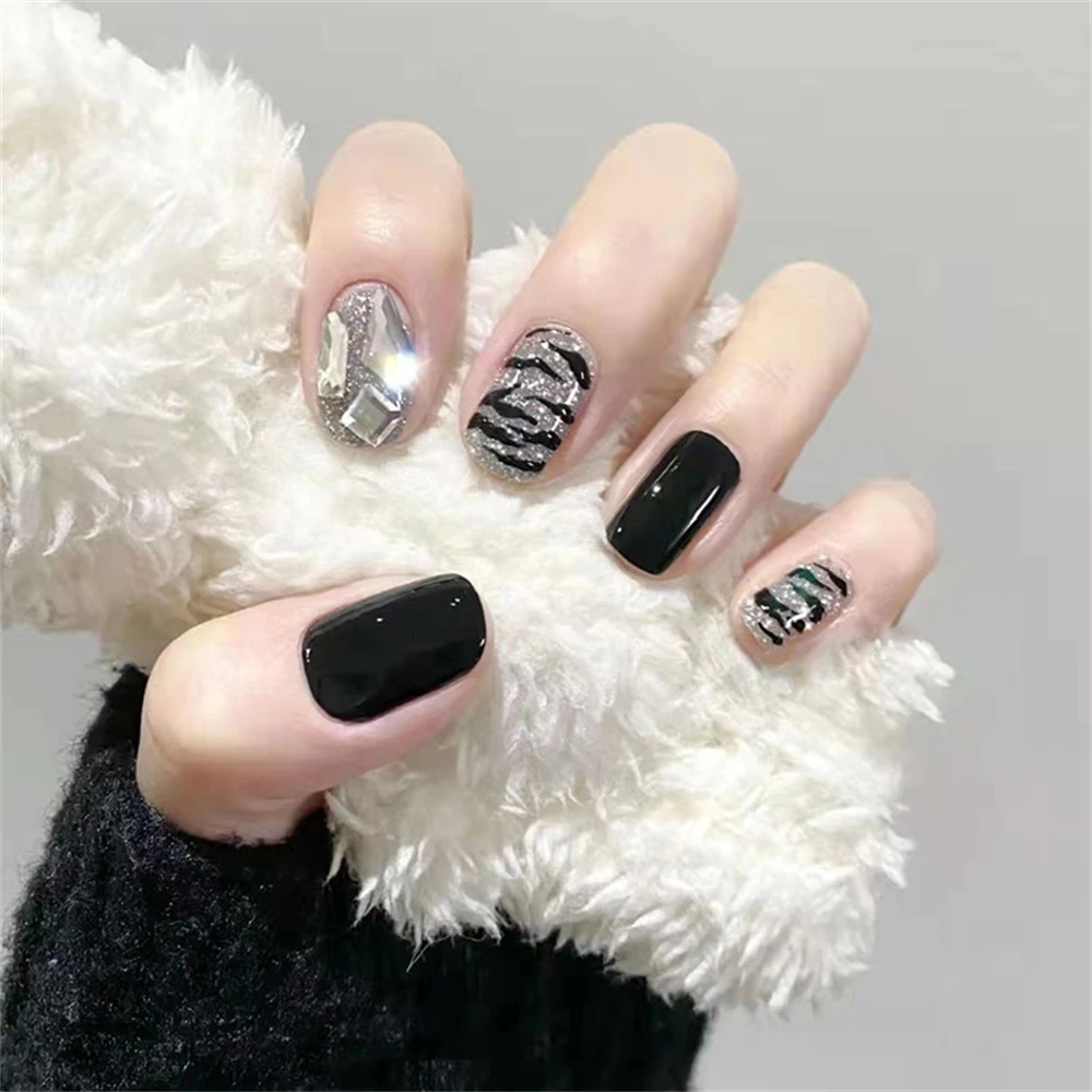 1~4SETS Nail French Long Durable Artificial Nail With Glue Nail Patch Nail Tips Can Be Worn At Any Time