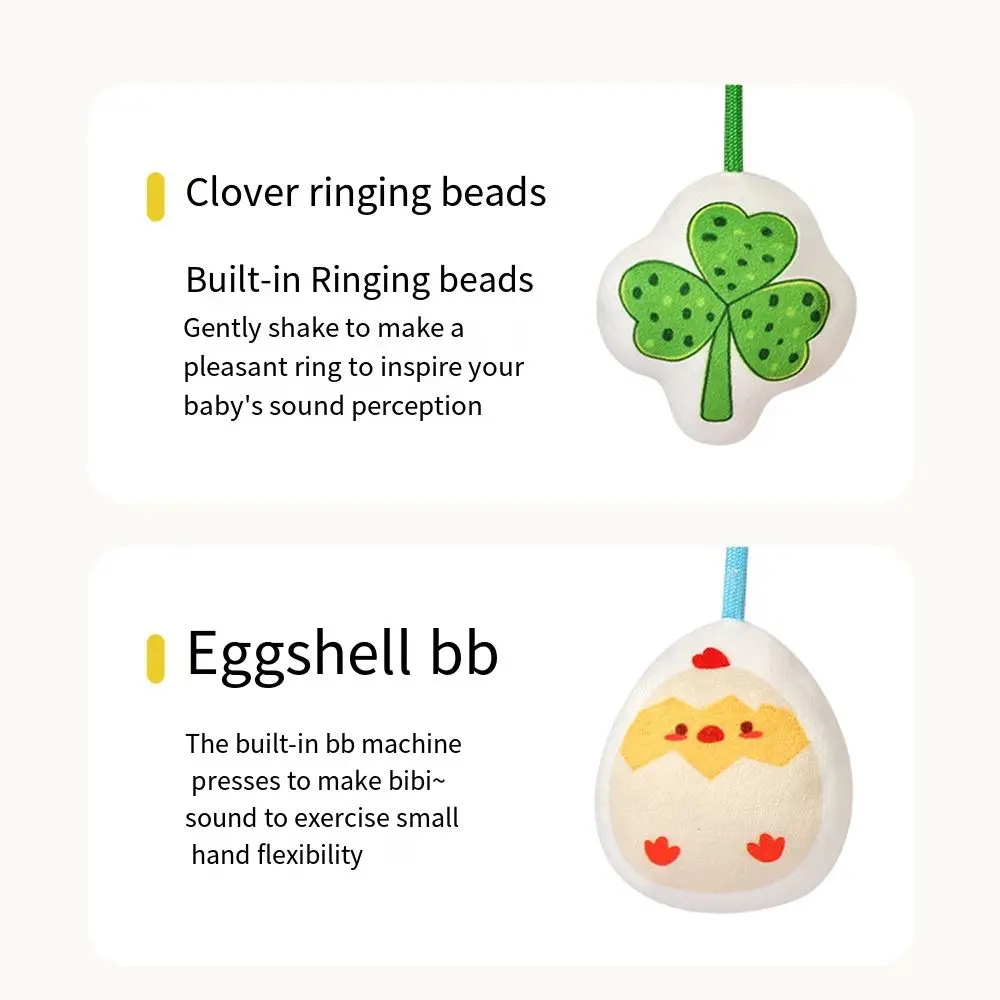 Krabbenförmige Baby-Zugschnur mit Klemmklingelperlen, Kinderwagen-Hängeornamente, angenehm zu berühren, verzerrender Spiegel