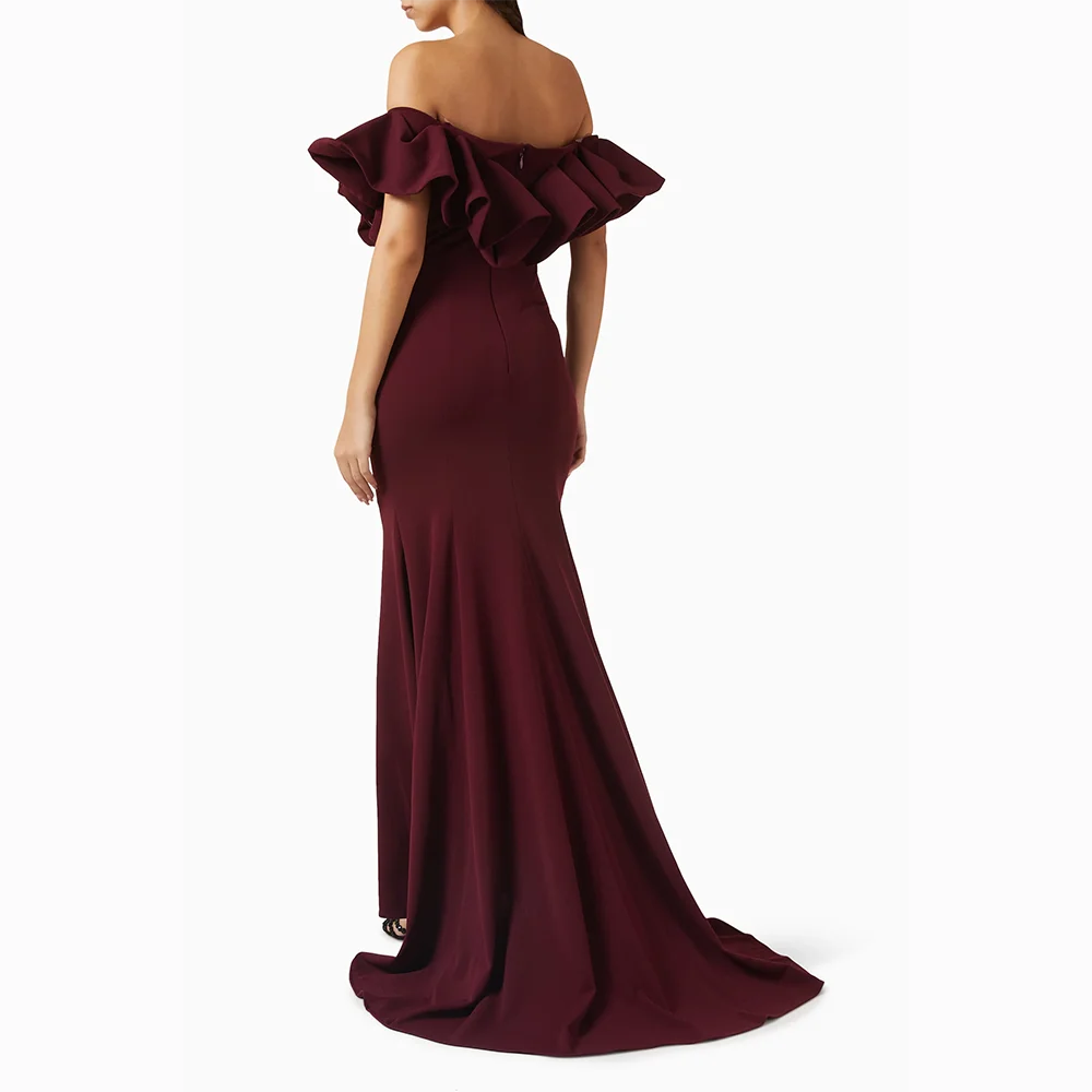 فساتين سهرة طويلة مخصصة قبالة الكتف مناسبة رسمية أنيقة بدون أكمام فساتين حفلات 2025 طول الكاحل فساتين لحضور الحفلات الموسيقية #2