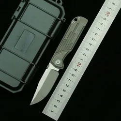 LEMIFSHE Squirrel Master XL Titanium Handle D2 Blade Ceramic Bearing EDC Tool Camping Hunting Utility Outdoor Folding Knife