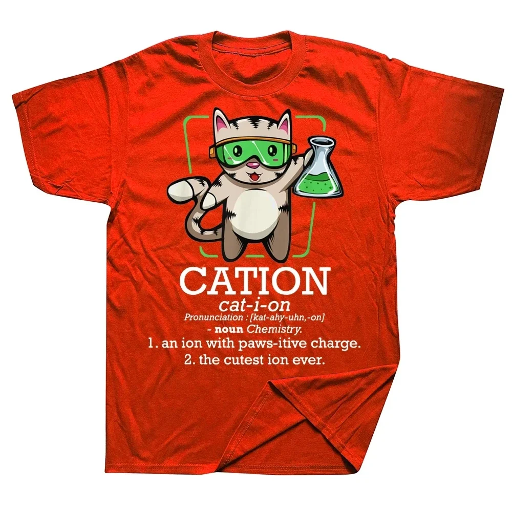 Cation Cute Science Cat Pawsitive Chemistry Teacher T Shirt Summer Graphic Cotton Streetwear Short Sleeve Birthday Gifts T-shirt