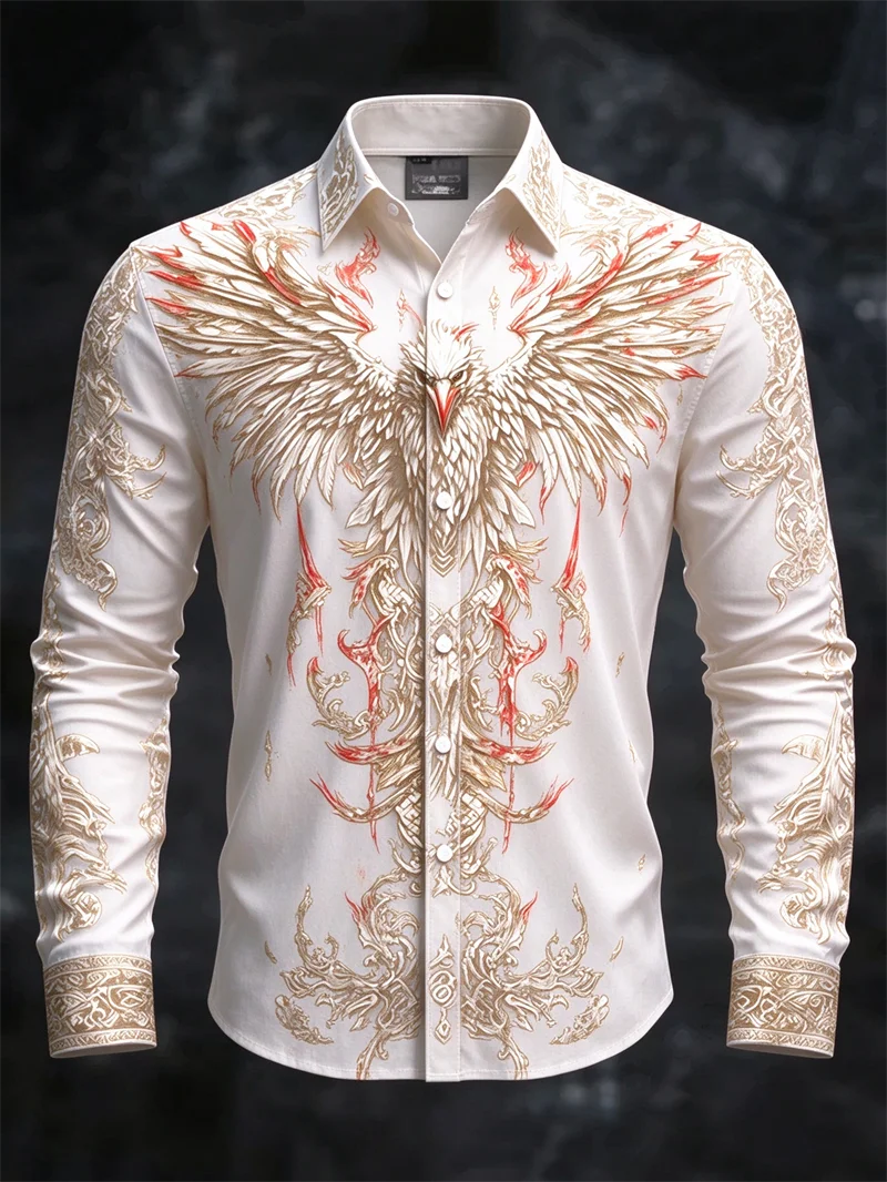 Christmas men's long sleeved shirt 3D colorful shirt Christmas long sleeved shirt fashionable men's shirt