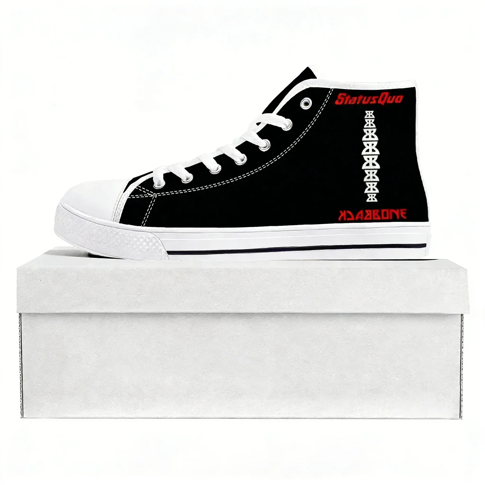 Status Quo Rock Band Fashion High Top High Quality Sneakers Mens Womens Teenager Custom Sneaker Casual Couple Shoes Custom Shoe