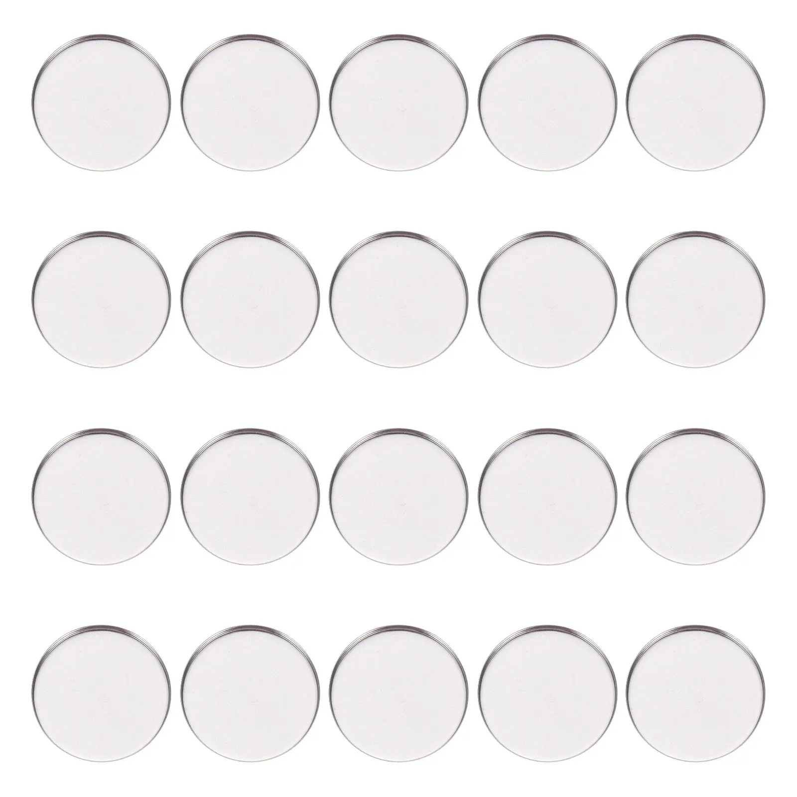 

20pcs Empty Eyeshadow Tray Stainless Steel Round Metal Plate For Diy Storage Makeup Travel Home Organizer