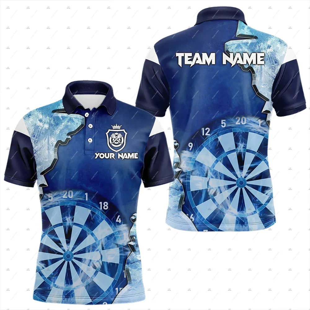 

Custom Name Darts Flame Graffiti Beer Gradient Vintage Retro 3DPrint Harajuku Summer Short Sleeve Men's Top Polo Jersey Shirts E