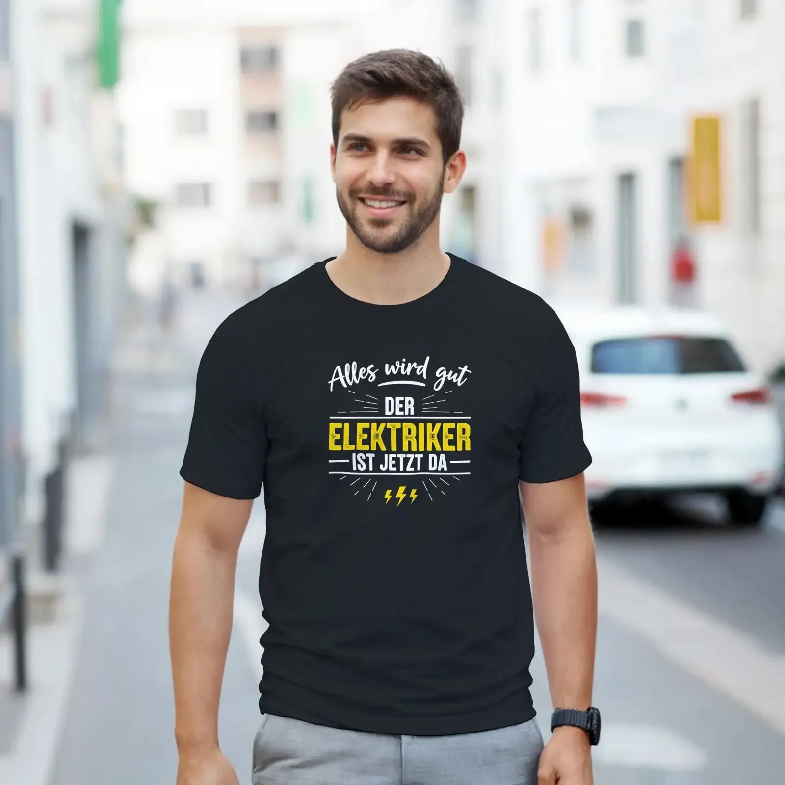Funny electrician T shirt for men Everything will be alright the is here now tradespeople vintage Washed graphic