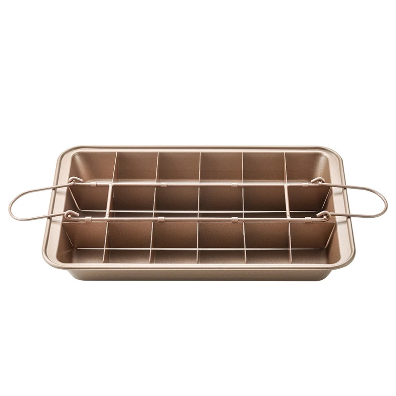 Brownie-Pan With Dividers,Nonstick Baking Loaf Pan Baking Pan Baking Pan,18 Pre-Cut Square-Molds For Cake