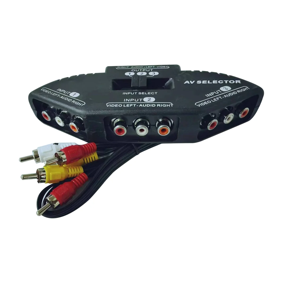 3-Way Audio Video AV Switch Selector Box Splitter Switch W/ Cable for TV X-Box DVD Player Devices Switch