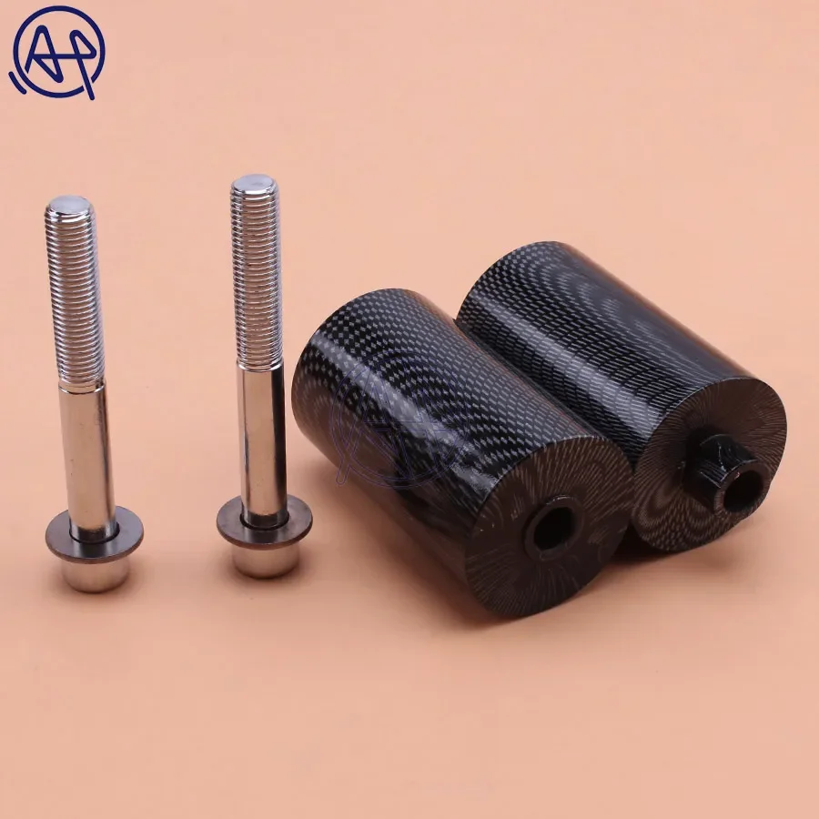 For Yamaha YZF 600 600R Thundercat 96-07 Delrin Frame Slider Anti Crash Frame Falling Protectors Parts Caps Black/Carbon Fibre