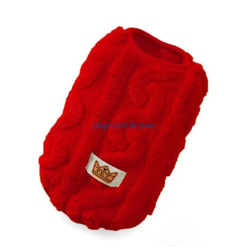 H7ED Warm Pet Vests Elastics Comfortable Cold Weather Apparel Easyly Wash Polyester