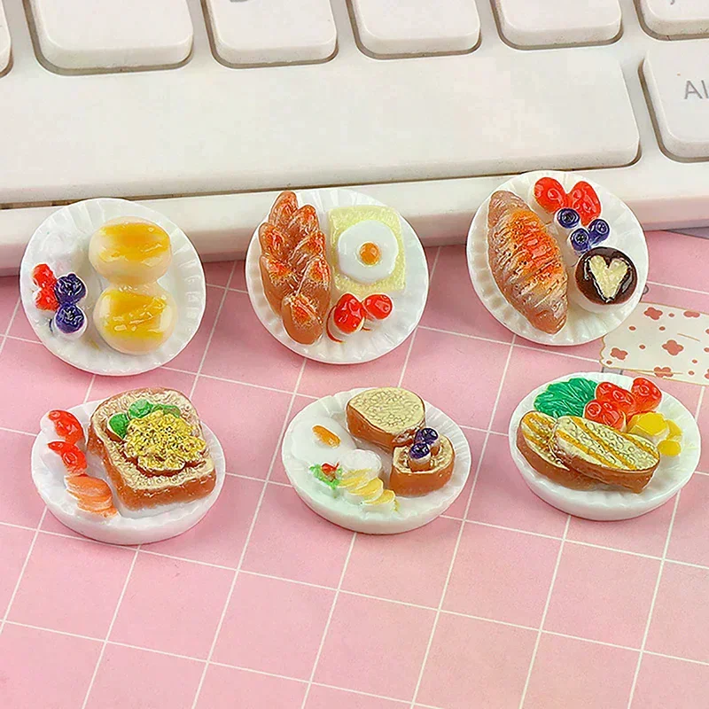 DIY Mini Dim Sum Platter, Fairy Garden Ornaments, Miniature Landscape Decors for Dollhouses