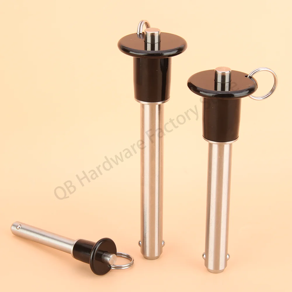 Quick Release Ball Lock Pin, alta qualidade, localização de pinos, aço inoxidável SUS304, corda para uso fixação, QB011