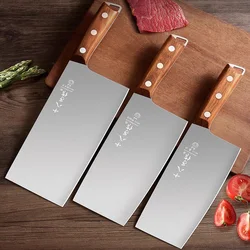 SHIBAZI Meat Cleaver Chinese Knife Stainless Steel Butcher Chef Knives Fishing Slicing Knife Chopping Vegetable Kitchen Knives