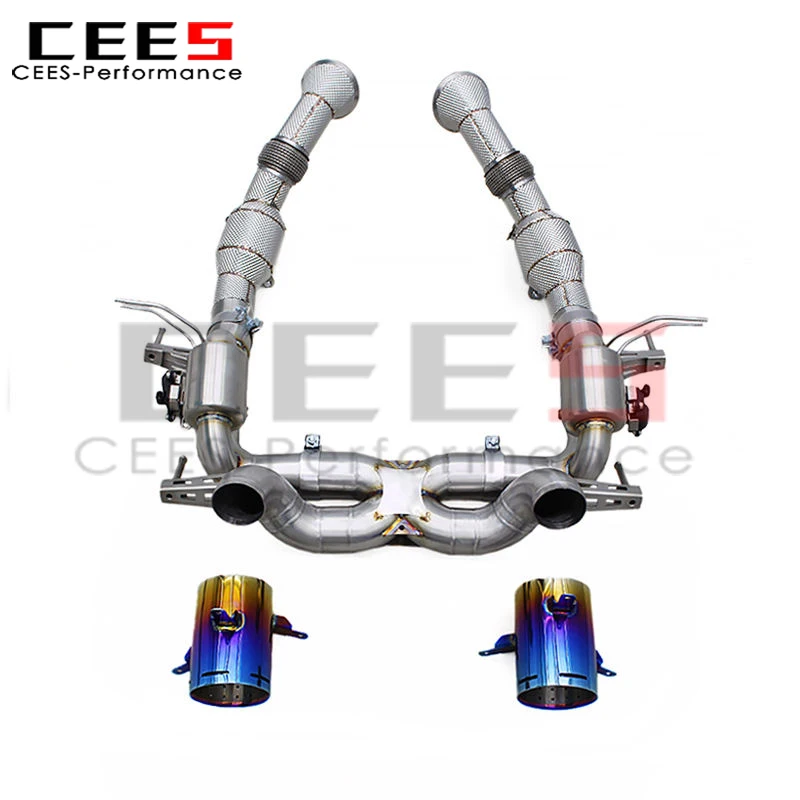 

Выхлопная система CEES Catted Downpipe для Ferrari SF90 3.9T V8 2019+ из нержавеющей стали с глушителем Catback и электронным управлением клапанами