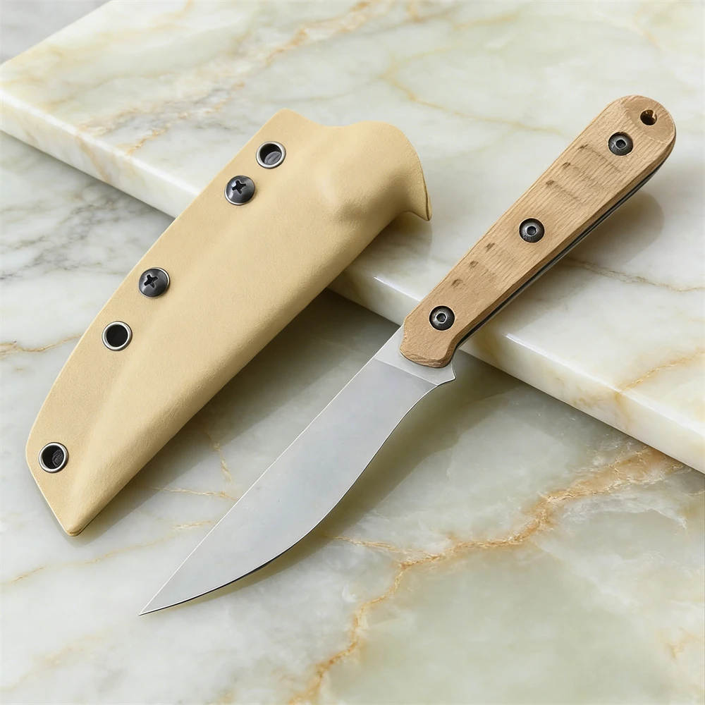

Outdoor EDC Fixed Blade Knife, 8Cr13MoV Steel, Anti-Slip G10 Handle, Camping Hunting Survival Knife with Kydex Sheath