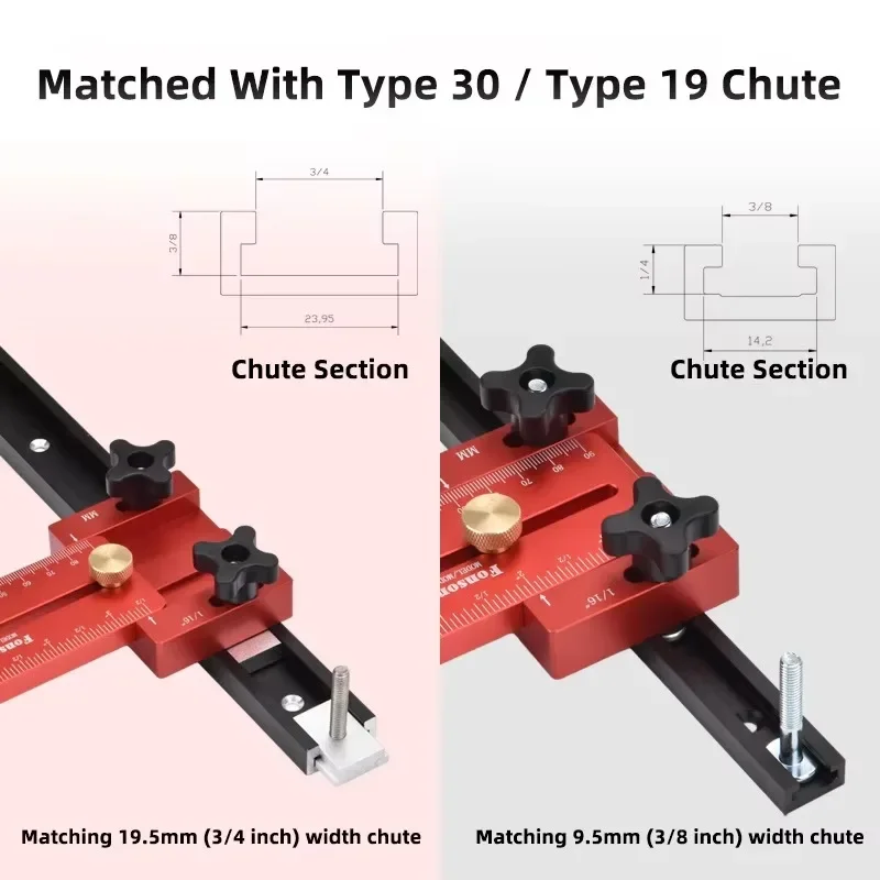 90/140mm Extended Thin Rip Jig, Table Saw Jig Guide, Saw Locator, for Repeat Narrow Strip Cuts Works, with Table Saw Router Band