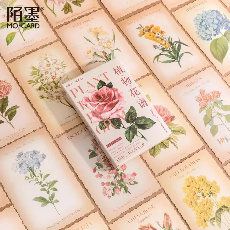 30pcs/case Postcard Plant Flower Spectrum Flower Blessing Birthday Gift Message Card Wall Decoration Card