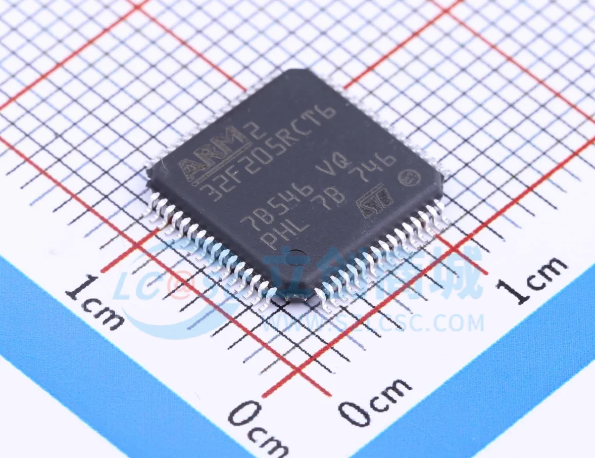 

5pcs STM32F205RCT6 Brand: ST (STMicroelectronics) Package: LQFP-64 (10x10) Brand new original genuine product