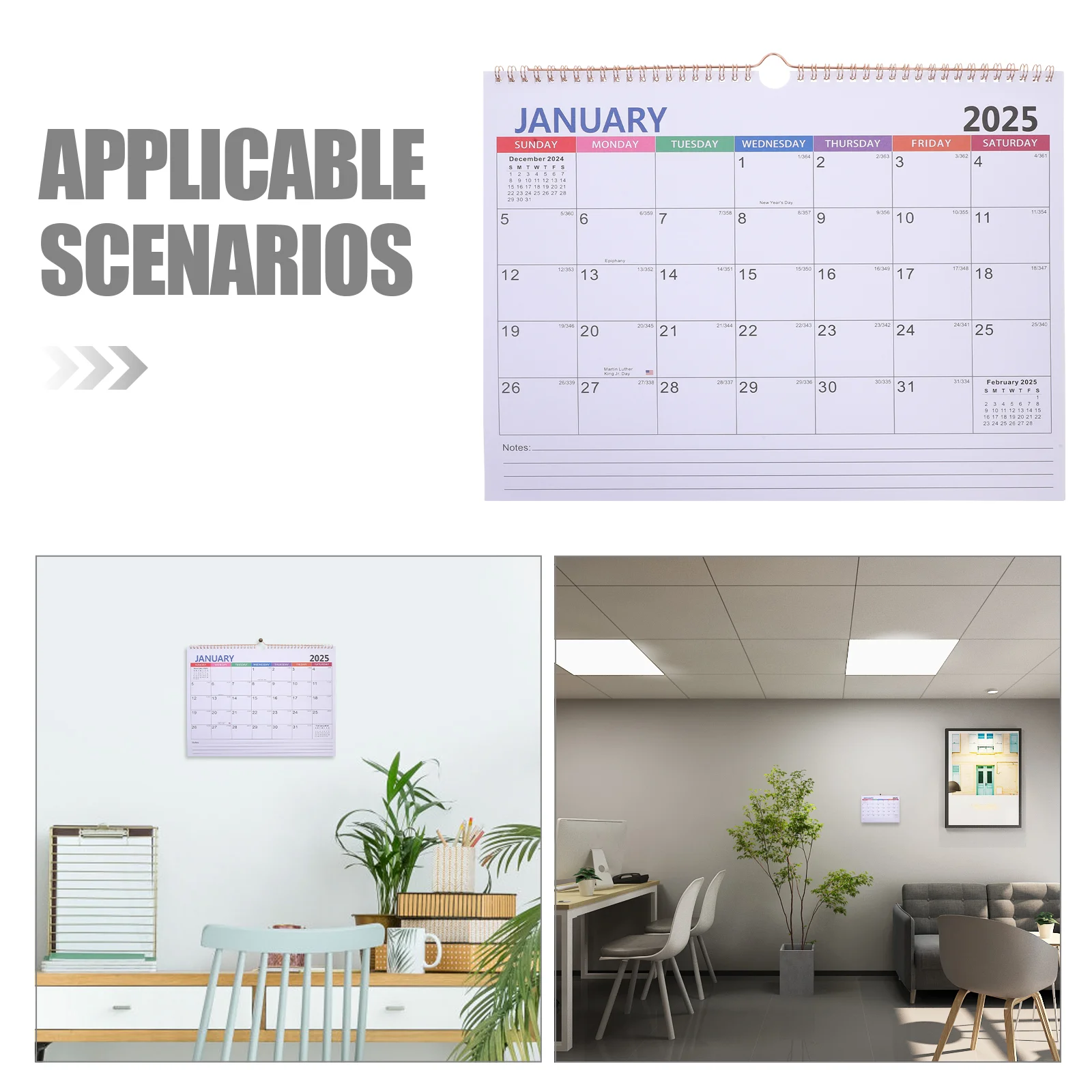 Monthly Calendar Makeup Advent 2025 Wall Large Coil Paper Hanging Tear off Office