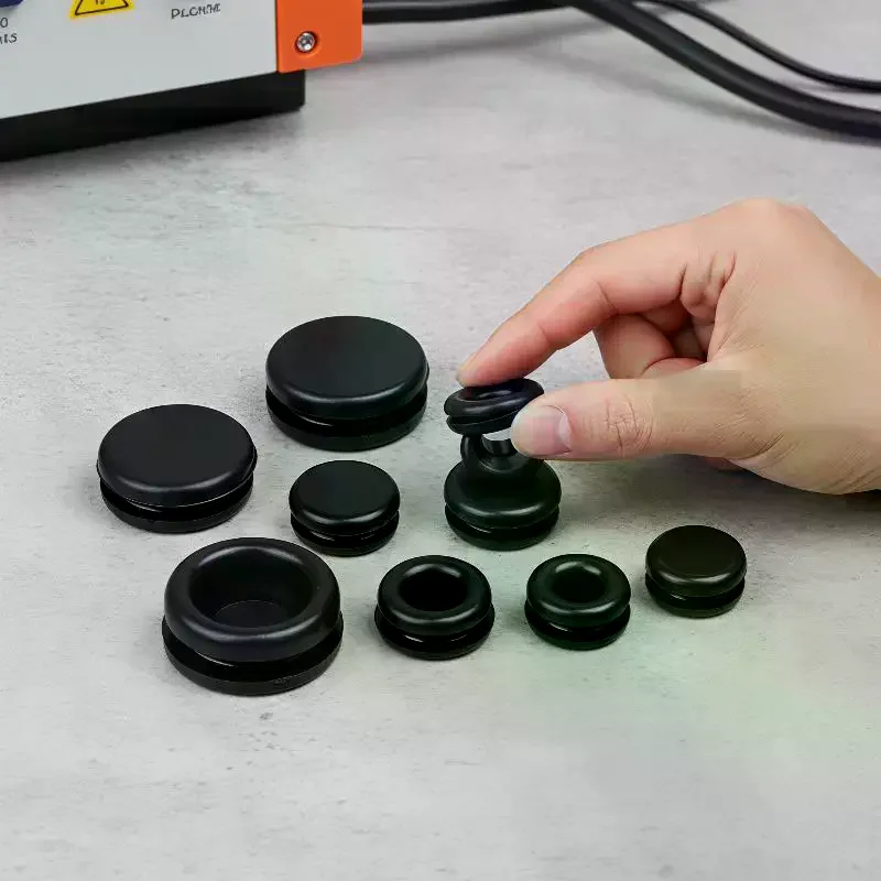 10/20Pcs Black Double-sided Rubber Grommet Firewall Hole Plug Protective Coil for Electrical DIY Project Auto Modification