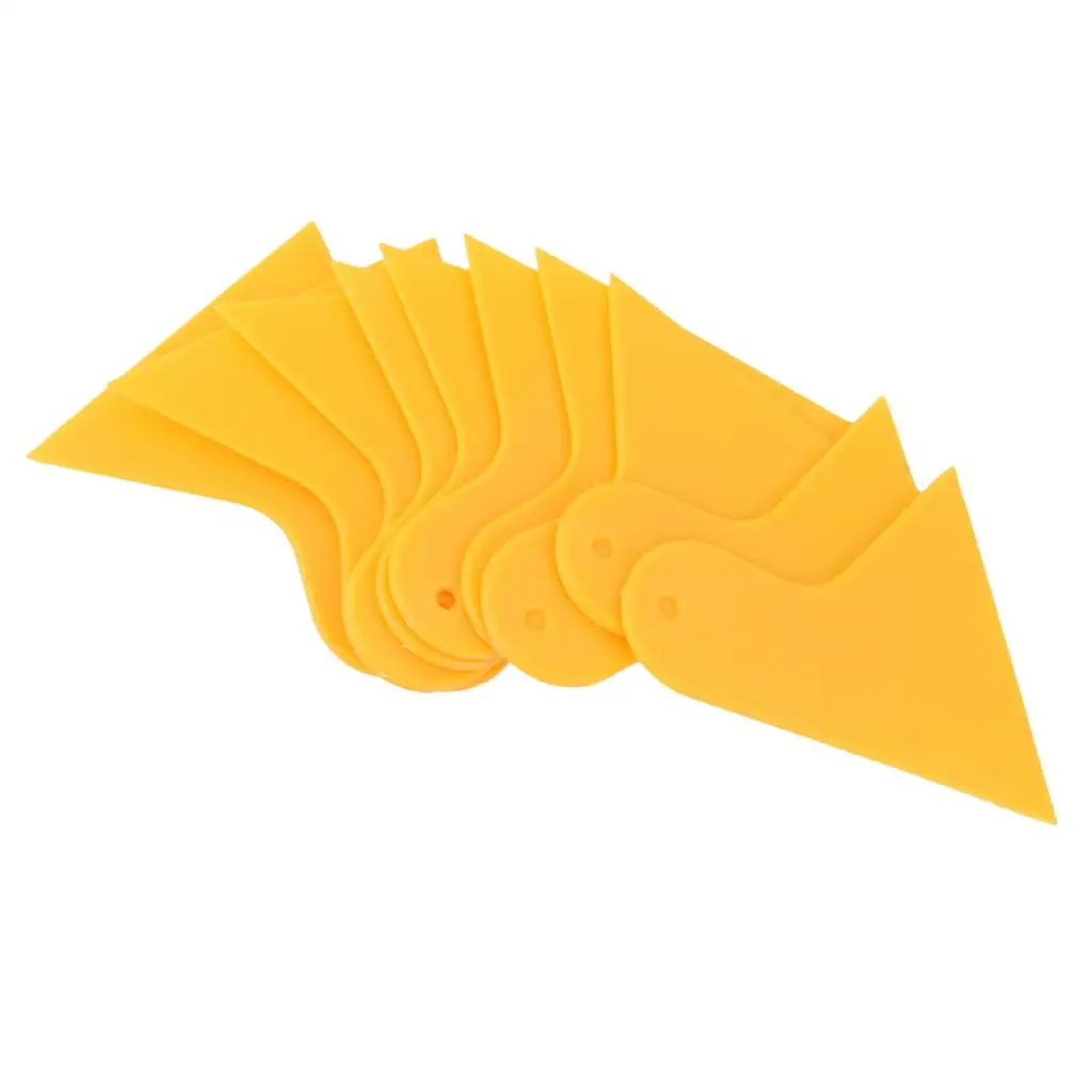 10 шт., желтая виниловая пленка для окна автомобиля, лист скребка, скребок для упаковки, тонировочный инструмент для винилового листа из углеродного волокна