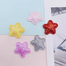 100Pcs 2.5CM Shiny Fabric Star Padded Applique Patches For Clothes Hat Crafts Sewing Supplies DIY Headwear Accessories