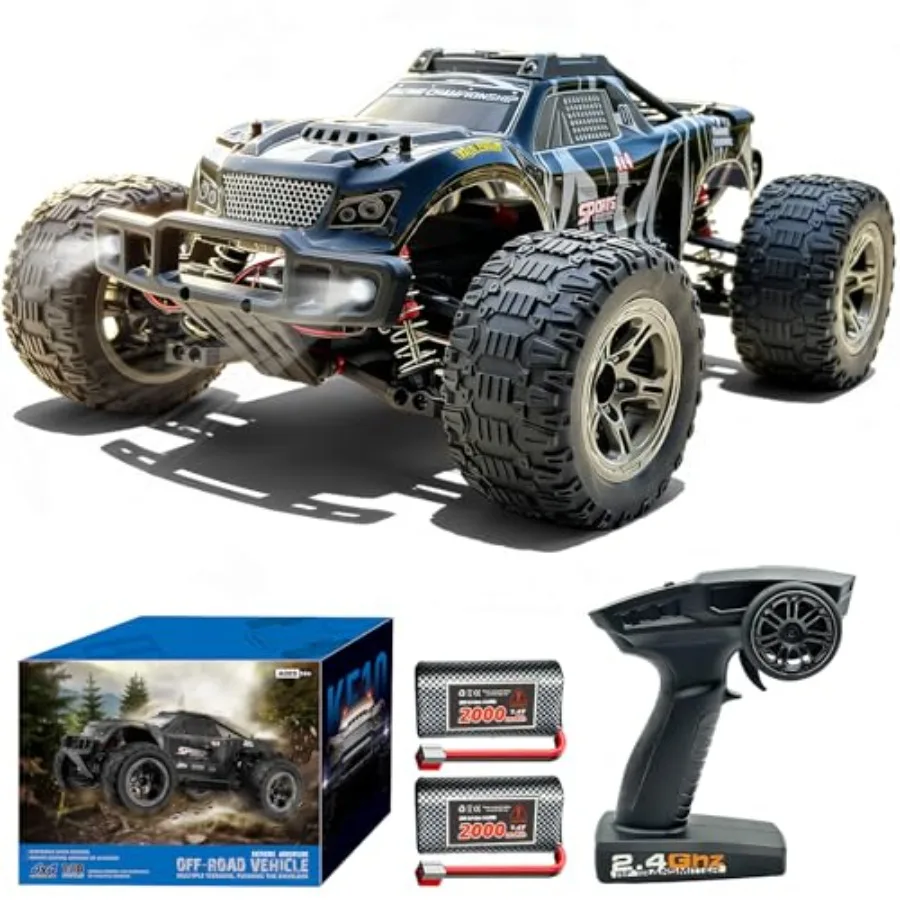 

4X4 Off-Road RC Truck 38km/h High Speed Remote Control Car with IPX4 Waterproof Two 2000mAh Li-Po Batteries 2.4GHz Remote Contr