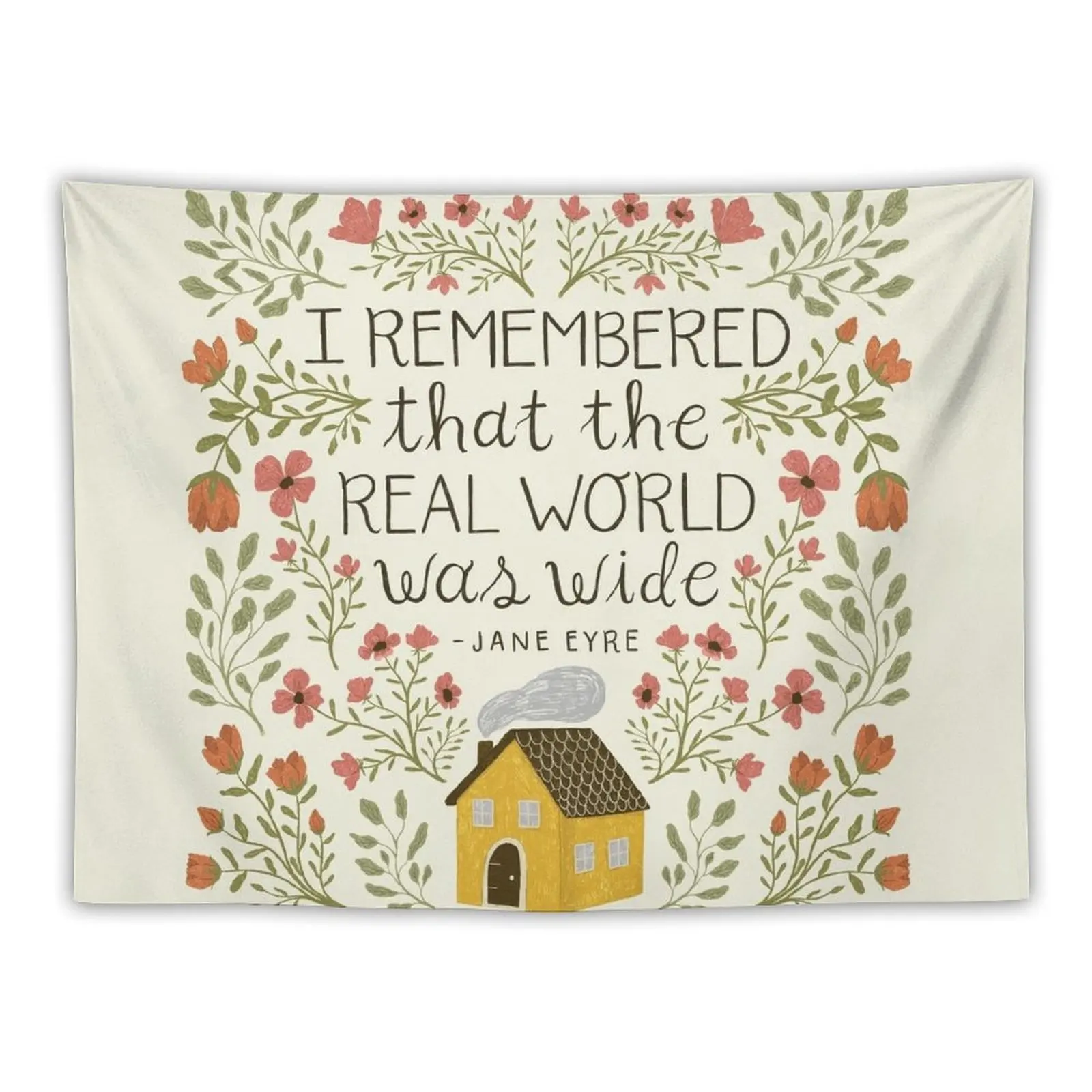 Jane Eyre World Was Wide Quote Tapestry Aesthetic Home Decor Cute Room Things Bedroom Deco Tapestry