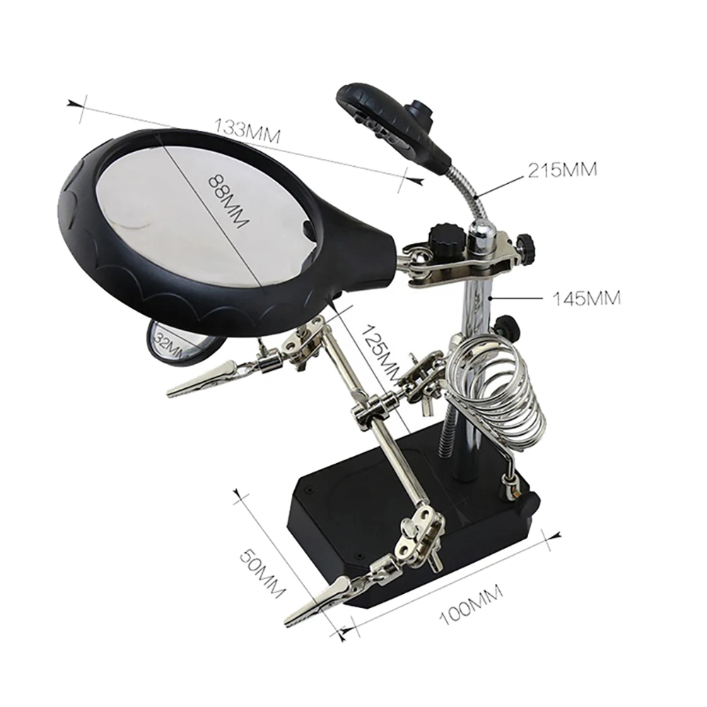 Magnifying Glass With Professional Led Light Electronic Welding Magnifier for Soldering Works Third Hand for Soldering Repair