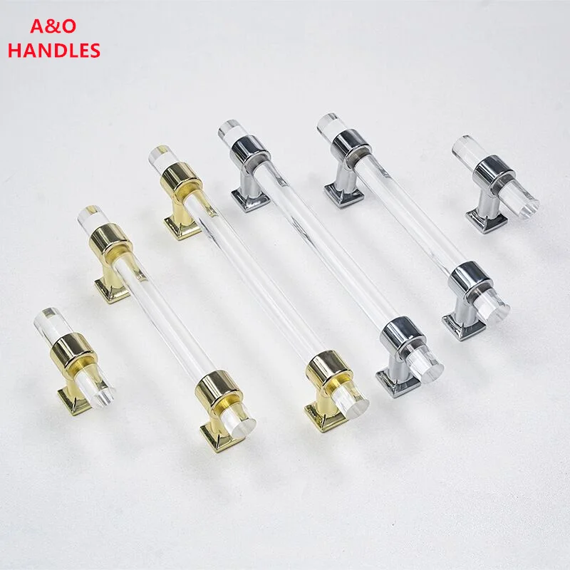 

Handles Drawer Cabinet Furniture Kitchen Handles for Cabinet Knob Door Drawer Furniture Kitchen Golden Transparent Crystal