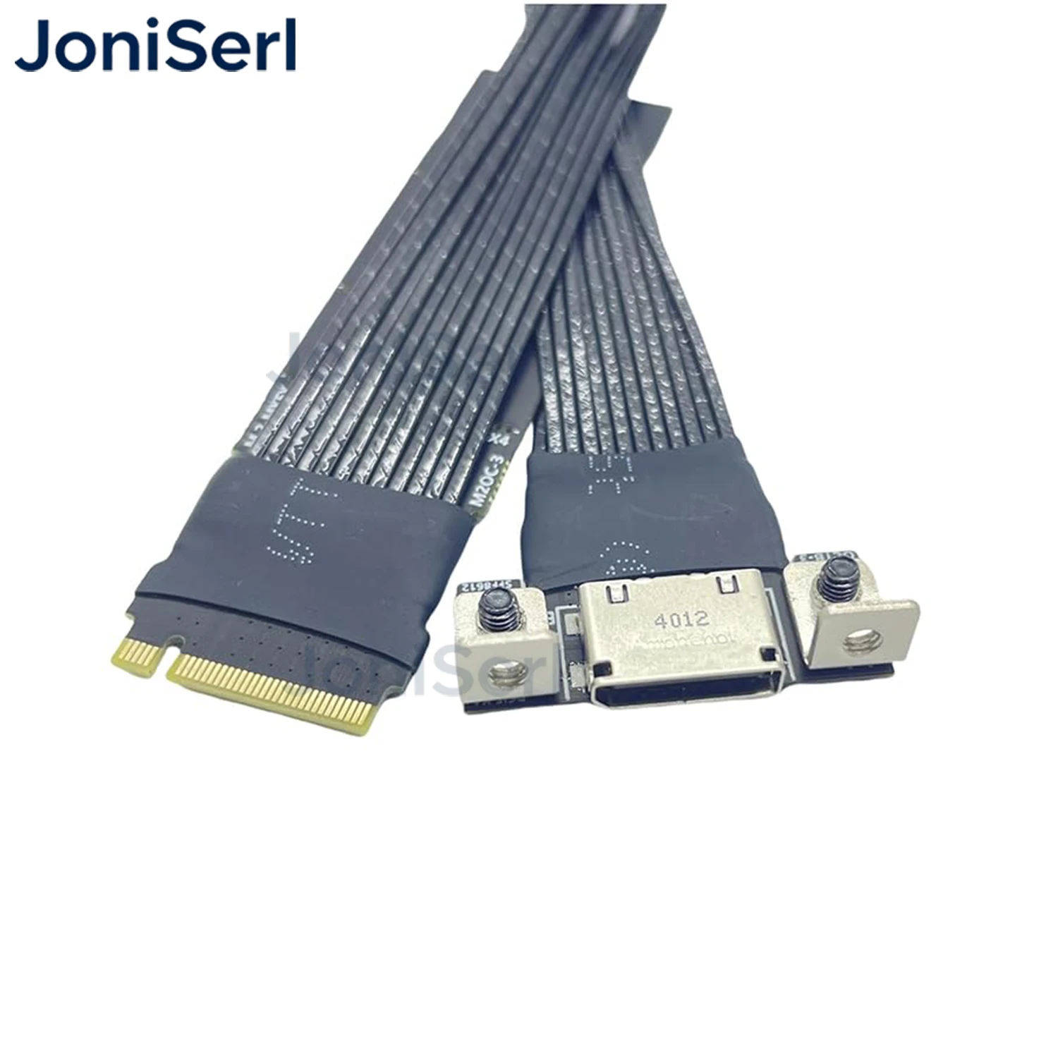 JonISerl 15-50CM M.2 NVMe M Key to Oculink 4i / SFF8611 Extension Cable PCIe4.0 X4 Gen3 4 Compatible with T10 / SAS-4 SFF-8612