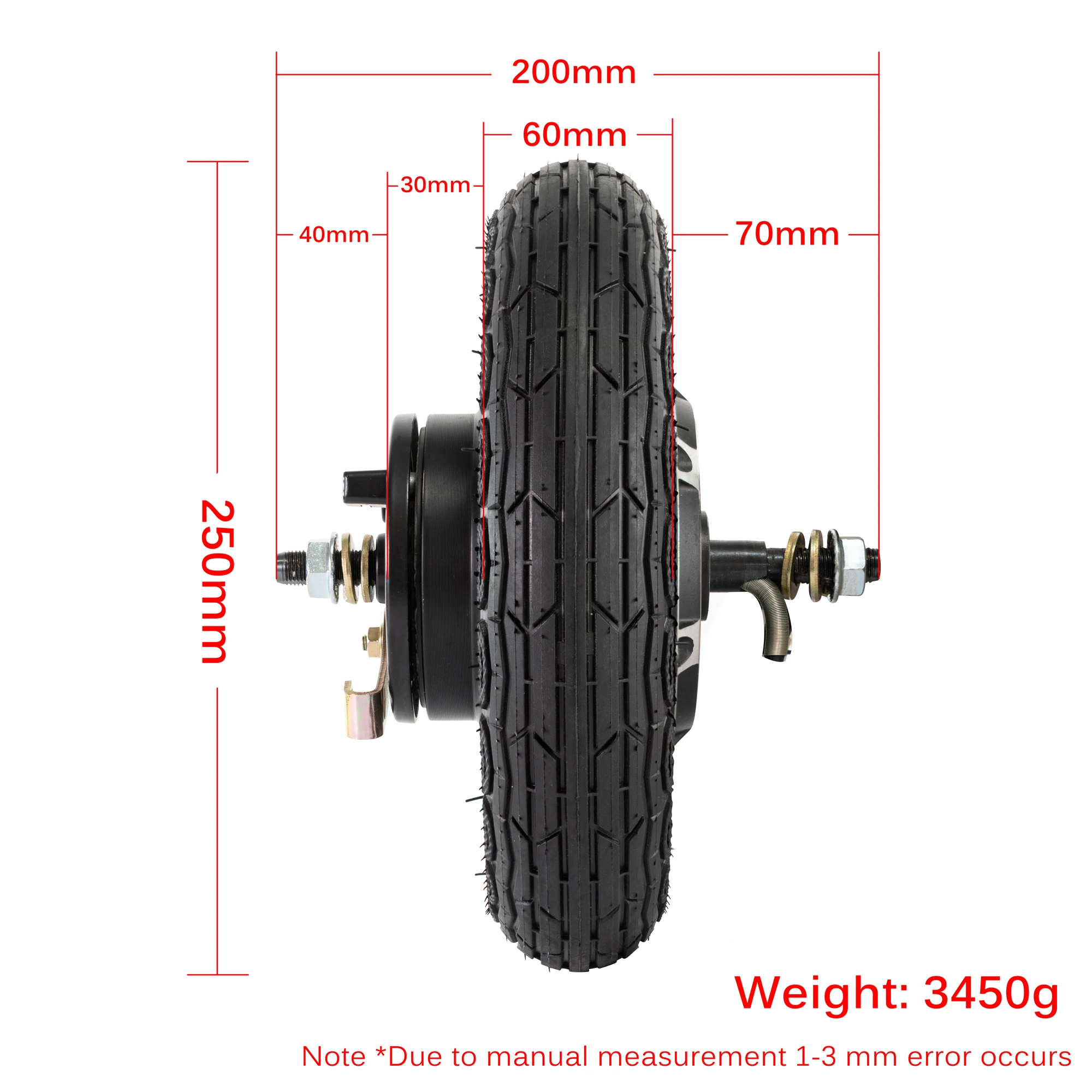 350W Electric Scooter Hub Motor Conversion Kit Pneumatic tyre Electric Wheel Hub Motor 10 inch for Scootor Drum brake