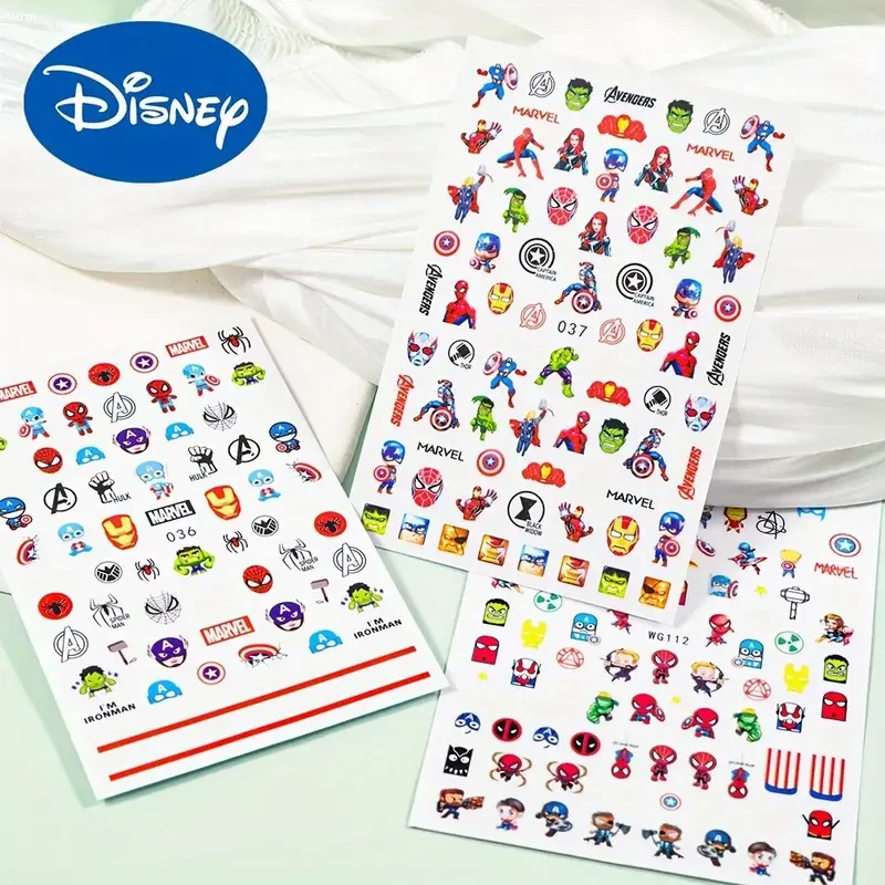 

Miniso New Disney Spider-Man Nail Sticker Cute Iron Man Nail Supplies Nail Decals Cute Mickey Minnie Donald Duck Nail Decoration