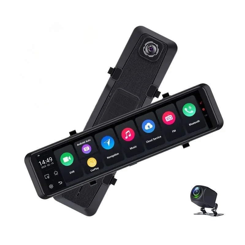 12Inch 4G+64G Android 10 Car RearView Mirror Stream Media Dual Lens 1080P Camera ADAS DVR Dash Cam 4G Wifi GPS Navigator Dashcam
