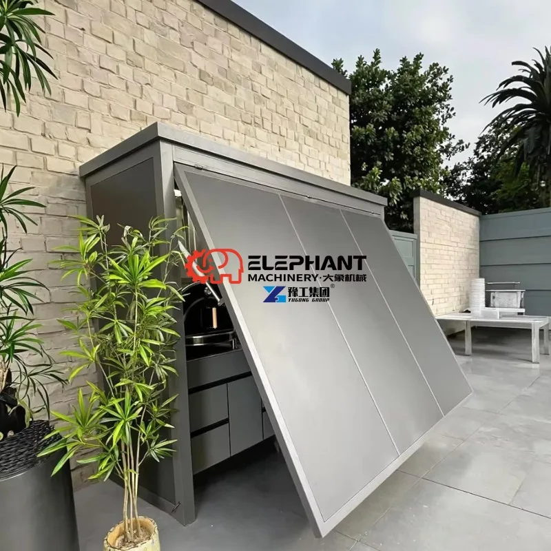 Luxury Outdoor Kitchen Pod – Modular Stainless Steel BBQ Cabinet, Weatherproof Prefab Garden Cooking Station for Families