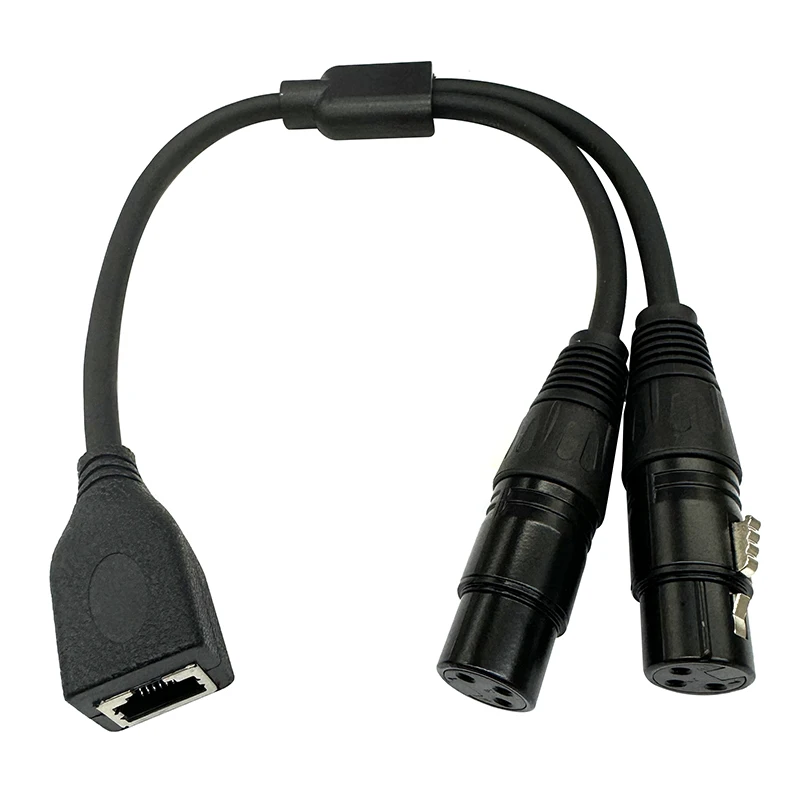 Dual XLR Male Female to RJ45 Audio Cable