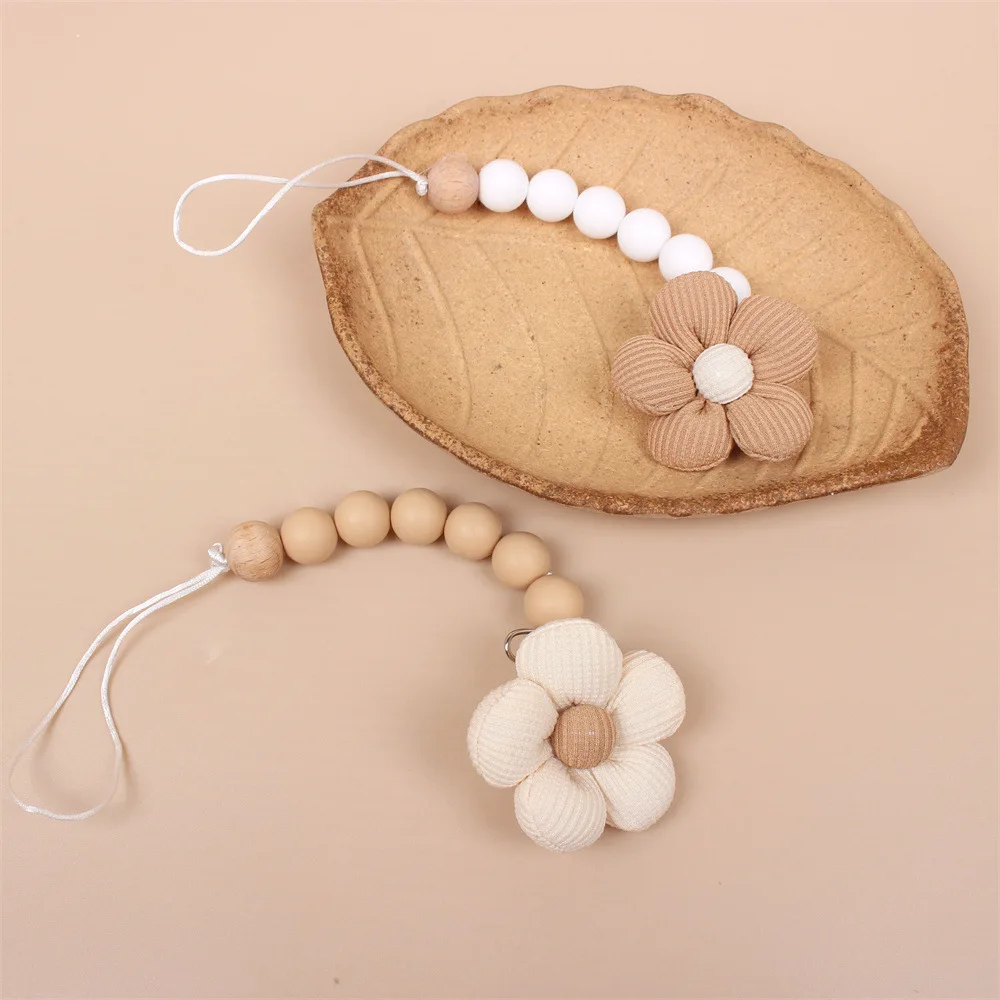 Newborn Cartoon Nipple Clip Silicone Beech Anti Drop Chain Soothing Pendant Clip Baby Product DIY Silicone Anti Drop Chain