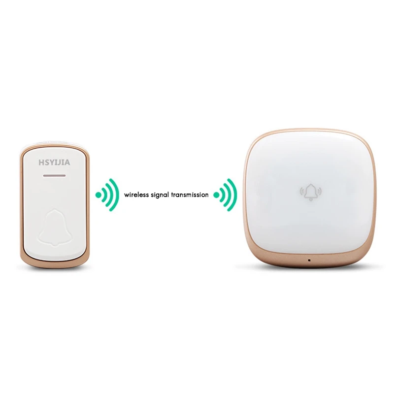 Imagem -02 - Hsyijia-wireless Home Security Bem-vindo Smart Chimes Alarme Door Bell Luz Led Botão de Contato Impermeável 36 Músicas Plug Eua